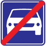 Motorlu Taşıt Yolu Sonu Levhası İşareti